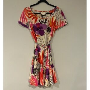 Kate‎ Spade New York Floral Print Silk Dress Colorful Size 6